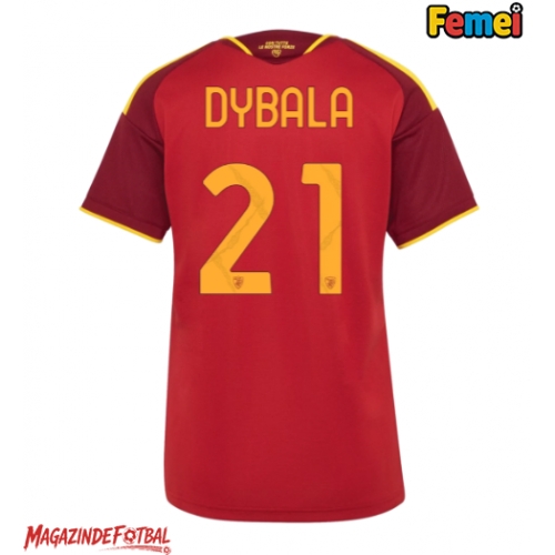 AS Roma Paulo Dybala #21 Tricou Fotbal Replică 2026-27 Femei Acasa AS Roma Paulo Dybala #21 Tricou Fotbal Replică 2026-27 Femei Acasa
